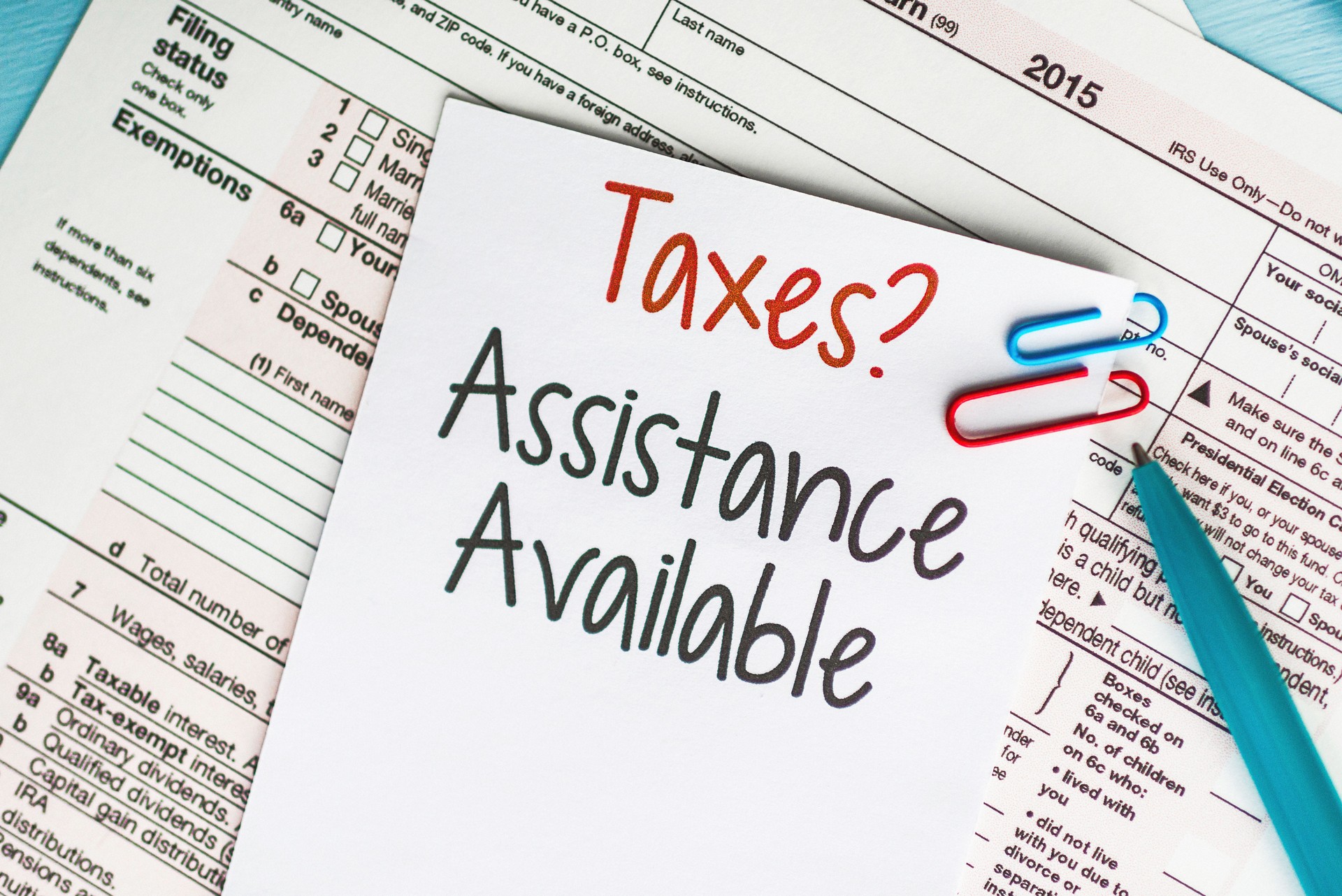 Taxes preparation with note offering assistance